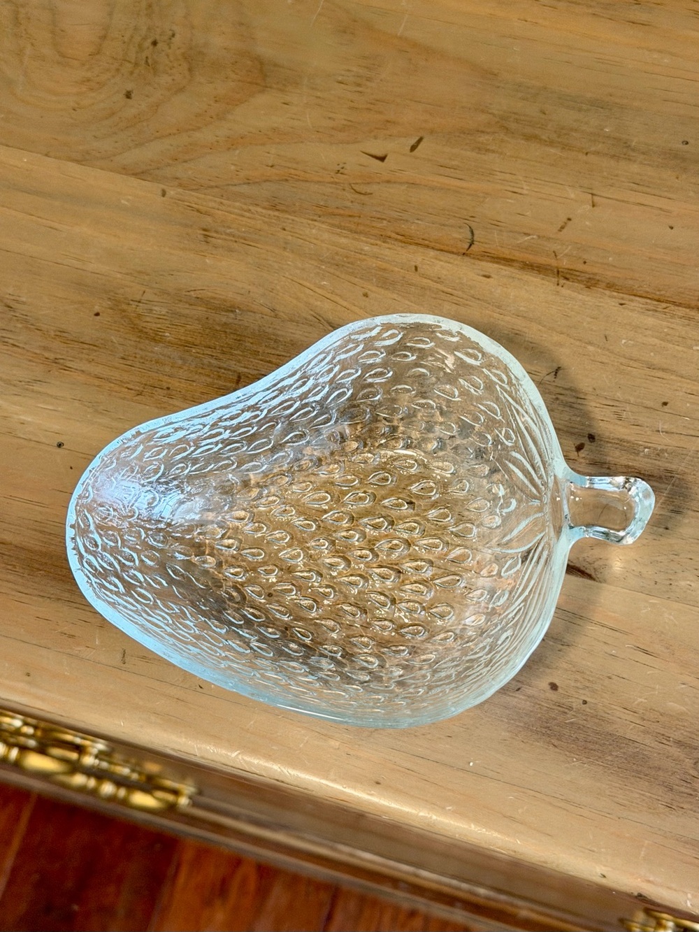 Indiana Glass Clear Textured Glass Pear-Shaped Serving Dish